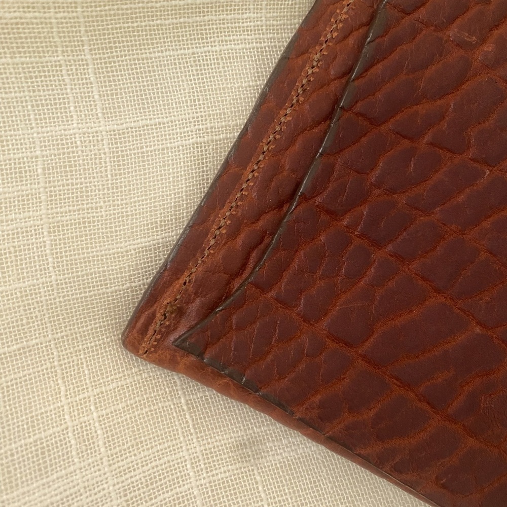 Natural finished, handmade genuine brown leather clutch - Picture 5 of 6